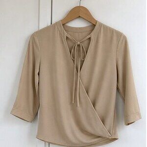 Sand Pleated Blouse